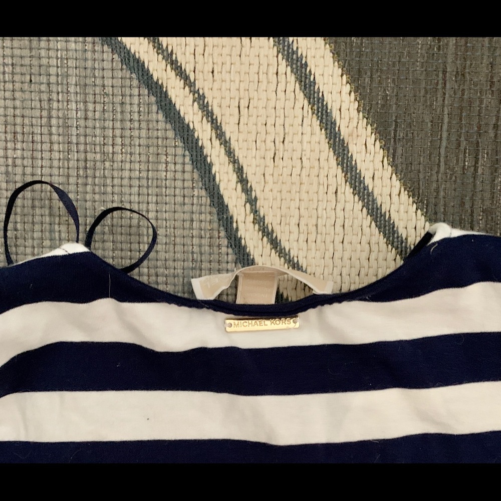 NWT MICHAEL KORS Navy/Wht Stripe Dress - Picture 4 of 5